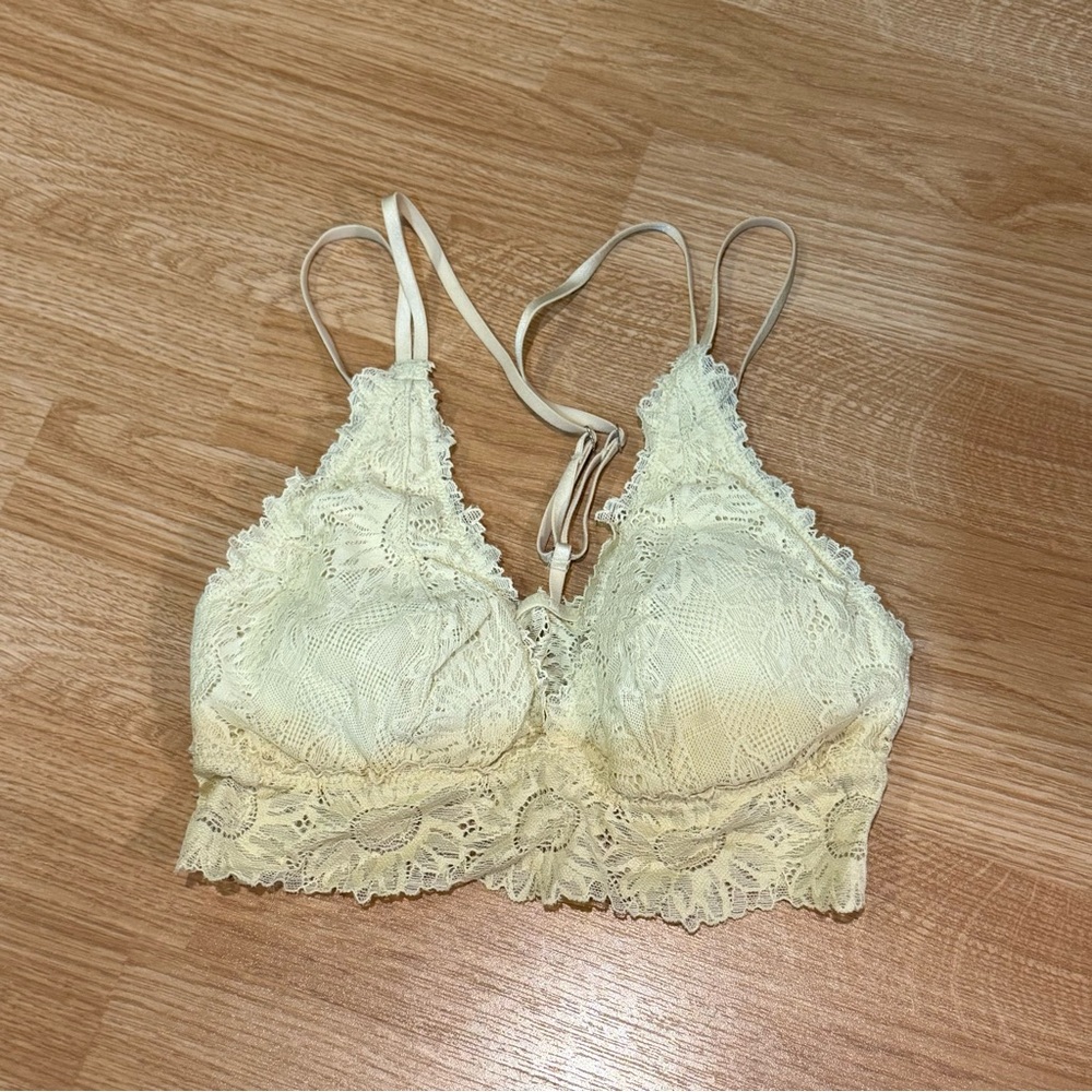 Aerie Anytime Sunflower Lace Padded Bralette size XS